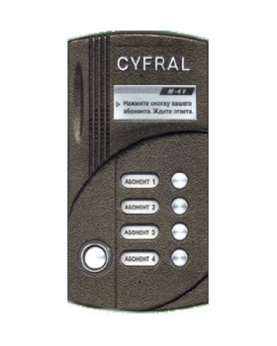 Блок вызова видеодомофона на 4 абонентов Цифрал M-4M/TVС в Сочи Блоки вызова многоабонентные Pintop.ru