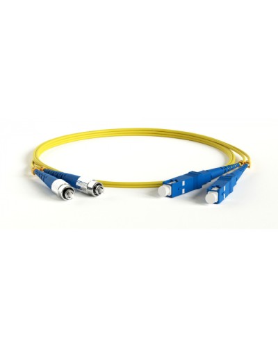 Патч-корд волоконно-оптический одномодовый SM 9/125 (OS2), SC/UPC-FC/UPC, 2.0 мм, duplex, LSZH, 30 м Hyperline FC-D2-9-FC/UR-SC/UR-H-30M-LSZH-YL в Сочи Патч-корды оптические Pintop.ru