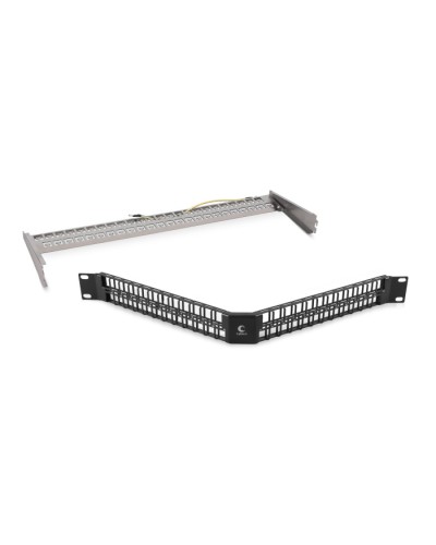 Угловая модульная патч-панель 19, 48 портов, 1U Cabeus (PLBHD-48-CON-SH) в Сочи Патч панель Pintop.ru