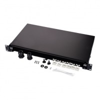 Панель оптическая коммутационная, 19", 1U выдвижная, без планок и адаптеров, черный Datarex DR-471841