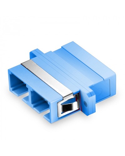 Оптический адаптер OS2, дуплекс SC, с фланцами, синий Eurolan (36A-S2-2S-02BU) в Сочи Проходные адаптеры и розетки оптические Pintop.ru