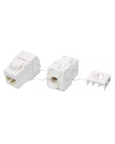 Вставка Keystone Jack RJ-45(8P8C) Hyperline KJ8-8P8C-C5e-180-TLS-WH в Сочи Модули Keystone Pintop.ru