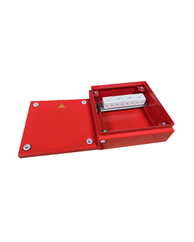 Коробка распределительная огнестойкая КРОПС, IP55, габаритные размеры 150х150х80 мм, для кабелей сечением до 10 мм2, 6 клемм КМ-Профиль (FRJB-KM-ST5-10-06-КРОПС-IP55) в Сочи Распределительные коробки Pintop.ru